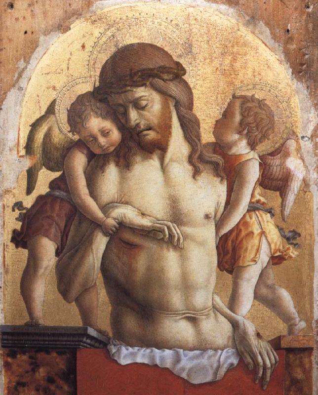 Carlo Crivelli The Dead Christ Supported by two angels Germany oil painting art